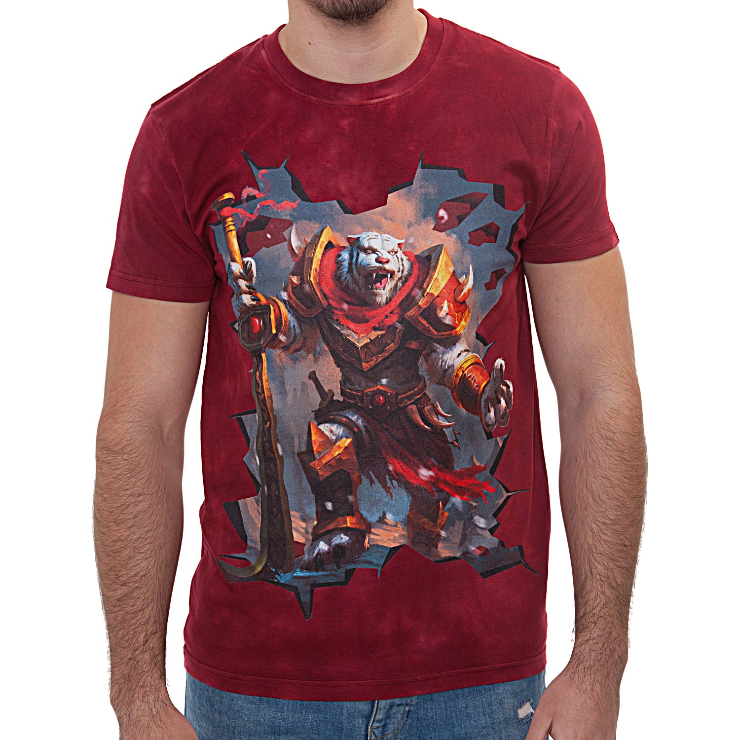 La Camiseta The Guardian tiene un dibujo original de un imponente tigre de combate con armadura de hierro.