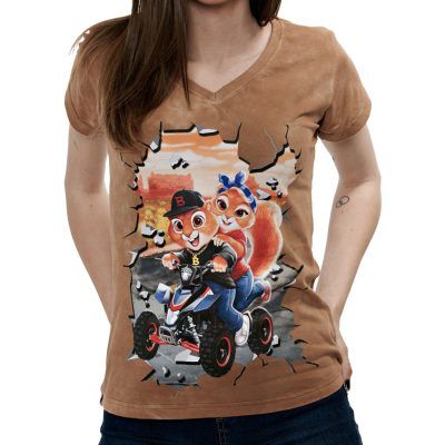 La Camiseta Blaicer´s Pet tiene un dibujo exclusivo de dos intrépidas ardillas como Chip y Chop. En Blaicer encontrarás camisetas divertidas de mujer.